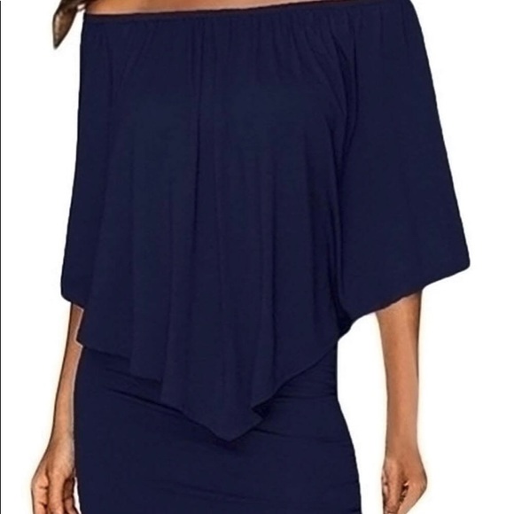 Off Shoulder Ruffles Bodycon Mini Dresses - Picture 8 of 8